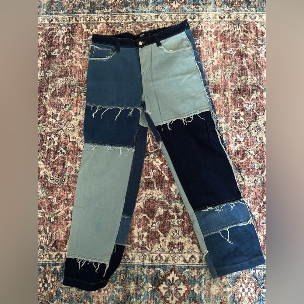 Jaded man patchwork jean